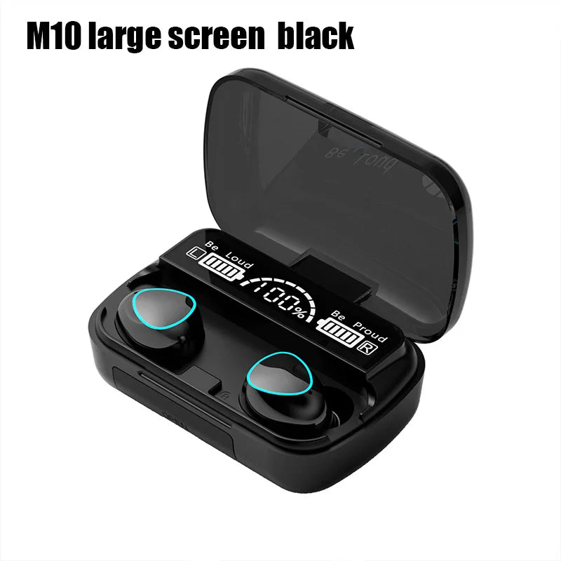 Cuffie Bluetooth M10 TWS da 2500 mAh con scatola di ricarica, auricolari wireless con microfono, auricolari stereo sportivi impermeabili 9D