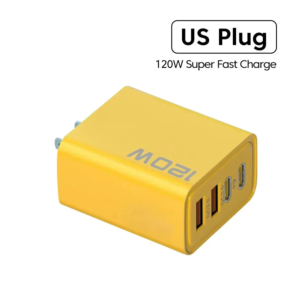 Adattatore caricabatterie da parete USB PD da 120 W con 2 porte USB tipo 2 per Xiaomi,iPhone e Samsung e tanti altri