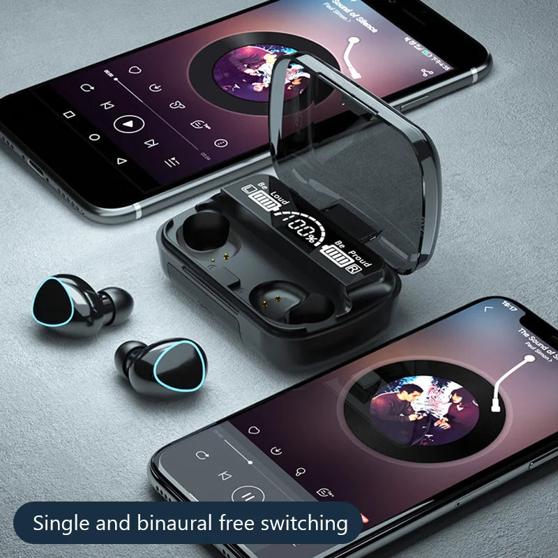 Cuffie Bluetooth M10 TWS da 2500 mAh con scatola di ricarica, auricolari wireless con microfono, auricolari stereo sportivi impermeabili 9D